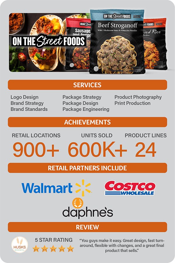 Case Study-On the Street On the Street Foods package design case study.