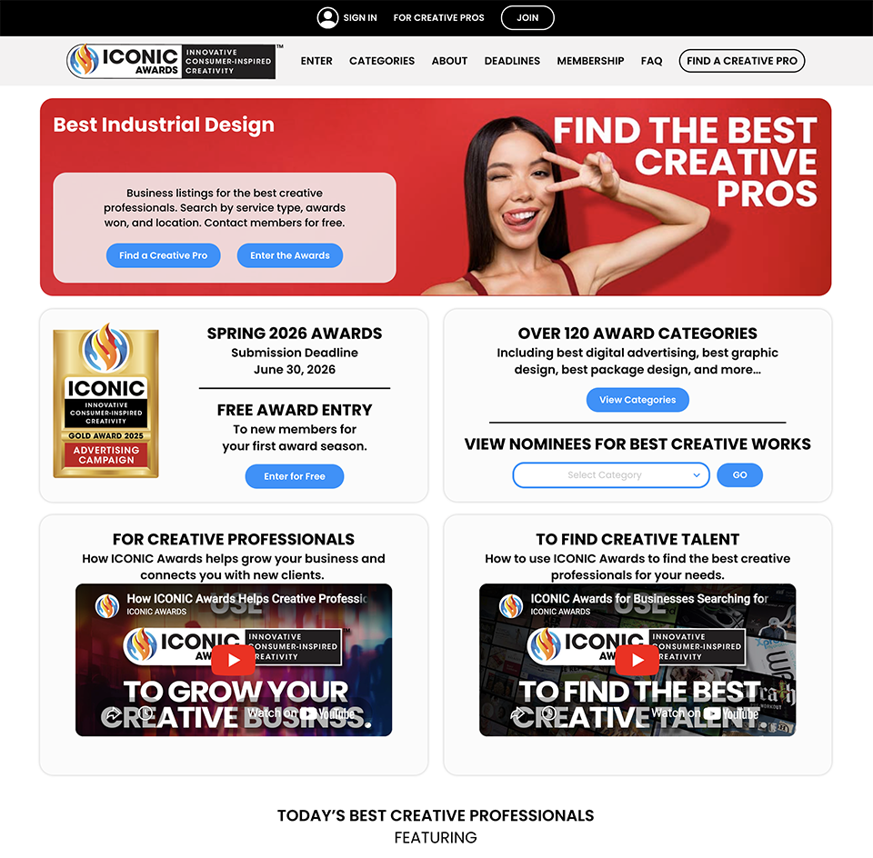 IcoincAwards Website Iconic Awards Website design and development with SEO