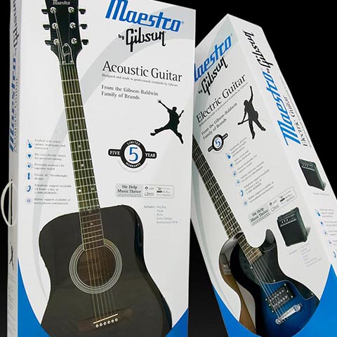 Gibson guitars packaging design.