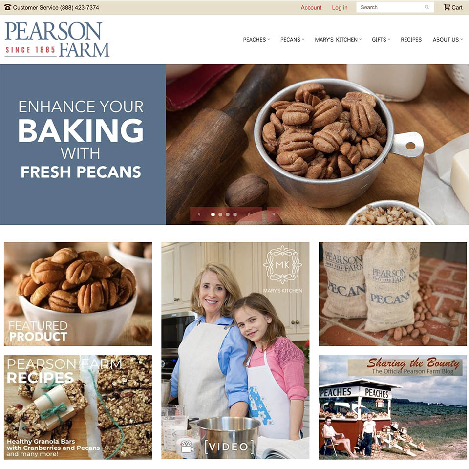 Screenshot Pearson Farms product eCommerce website design and development with SEO